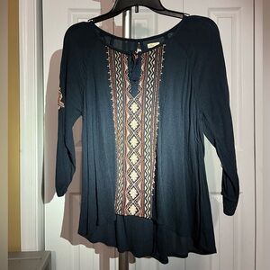 Women’s Navy Blue Top with Pattern